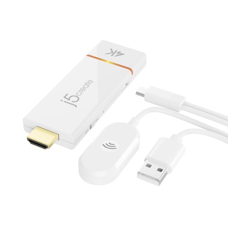 j5create Screencast 4K Wireless - Experience Brilliant Streaming and Presentation Flexibility with JVAW76-N